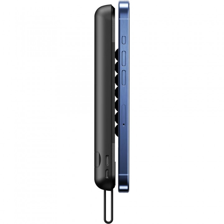 Siyah ışıklı logolu 10000 mAh wireless dahili kablolu promosyon powerbank